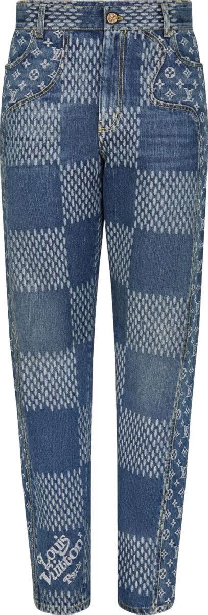 Louis Vuitton x Nigo Blue Giant Damier Jeans .